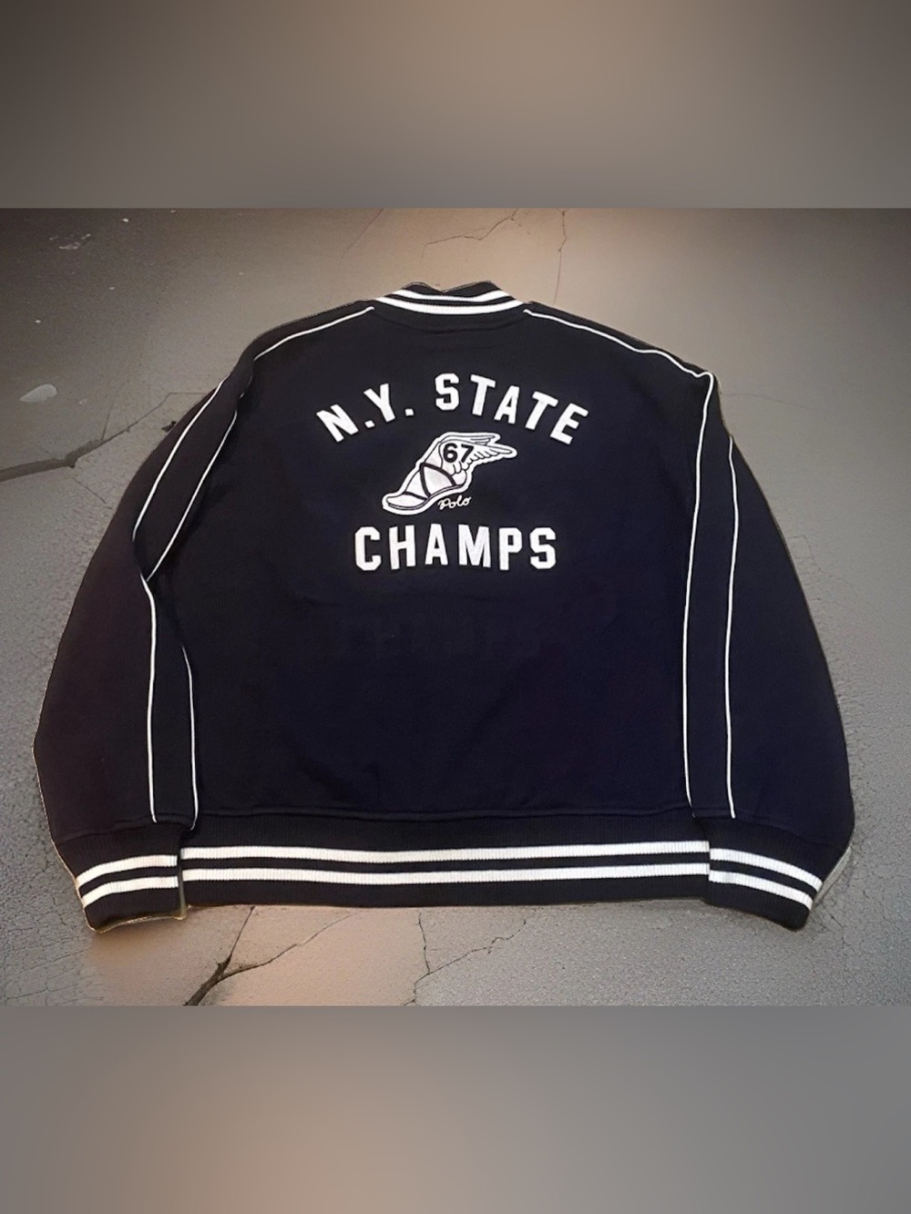 Polo Ralph Lauren P-Wing R Patch NY State Champs Fleece Stadium Jacket - Picture 3 of 16